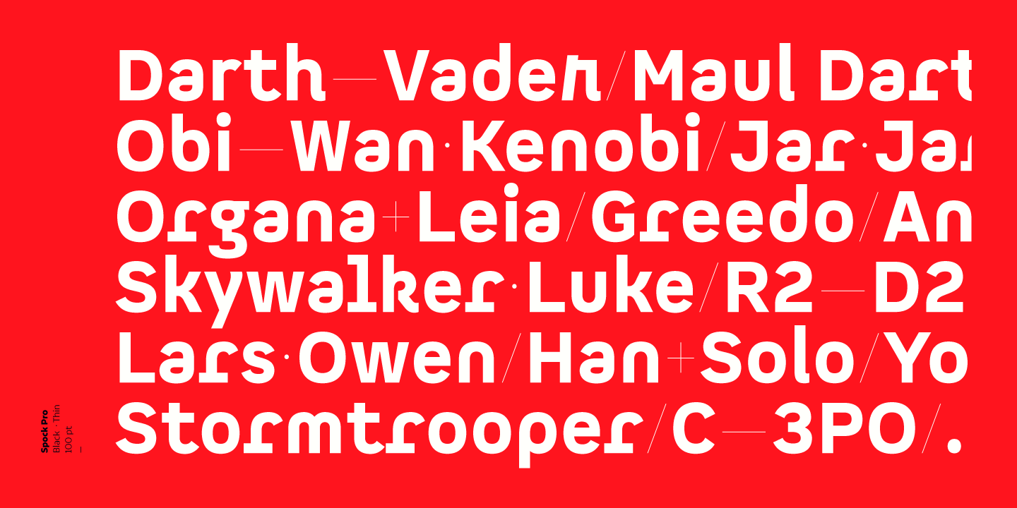 Spock Essential Essential Thin Italic Font preview